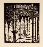 Artist: b'OGILVIE, Helen' | Title: b'(Verandah)' | Technique: b'wood-engraving, printed in black ink, from one block'