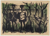 Artist: b'Tucker, Albert.' | Title: b'Gippsland explorers' | Date: 1963 | Technique: b'lithograph, printed in colour, from three zinc plates' | Copyright: b'\xc2\xa9 Barbara Tucker courtesy Barbara Tucker'