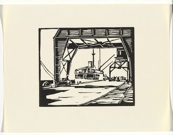 Artist: b'Mills, Frank.' | Title: b'Port of Fremantle' | Date: (1946) | Technique: b'linocut'