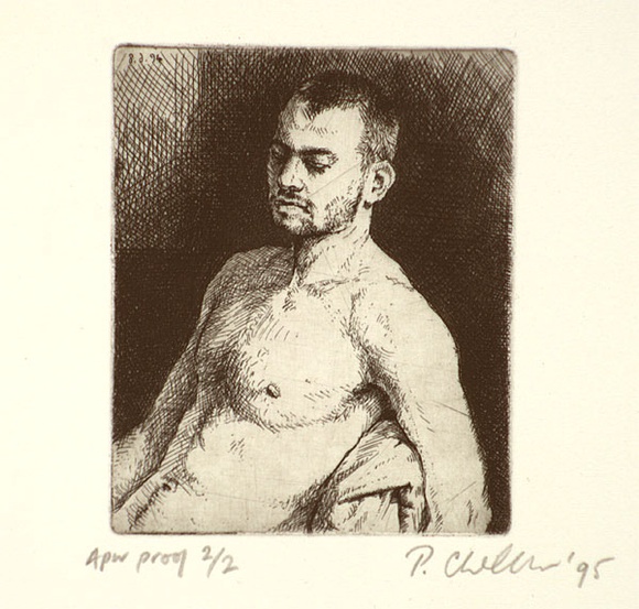 Artist: b'Churcher, Peter.' | Title: b'Study of James' | Date: 1995, February | Technique: b'etching, printed in black ink, from one plate'