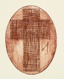 Artist: Nixon, John. | Title: not titled | Date: 1985 | Technique: etching printed in red-brown with plate-tone, from one plate