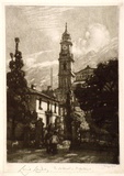 Artist: LINDSAY, Lionel | Title: The old Education Department, Sydney | Date: 1911 | Technique: mezzotint and etching, printed in warm black ink, from one plate | Copyright: Courtesy of the National Library of Australia