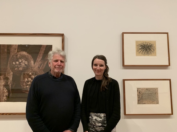 Title: Curator Elisa deCourcy and Emeritus Curator Roger Butler in the exhibition 'Supporting the national collection: Gordon and Marilyn Darling', Australian National Gallery, Canberra, 2026.