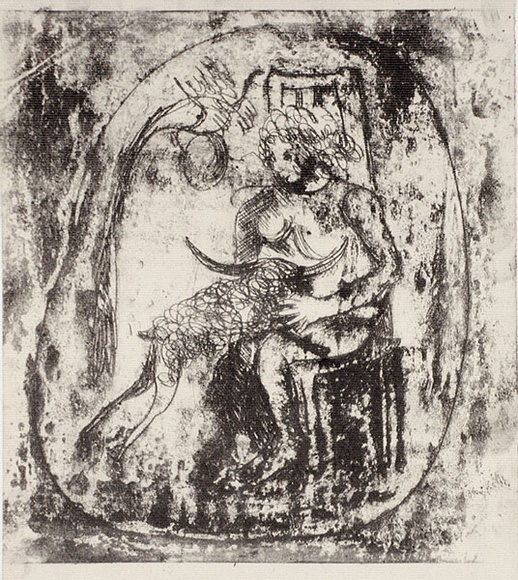 Artist: b'BOYD, Arthur' | Title: b'(Seated figure and ram).' | Date: 1960-70 | Copyright: b'Reproduced with permission of Bundanon Trust'