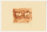 Artist: Napurrula, Josephine. | Title: Camela and Kipara | Date: 2004 | Technique: drypoint etching, printed in brown ink, from one perspex plate