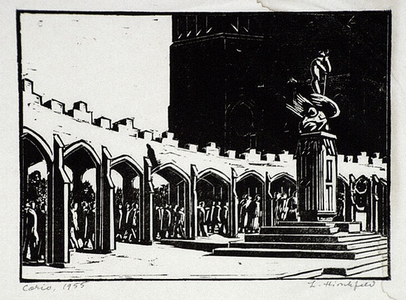 Artist: b'Hirschfeld Mack, Ludwig.' | Title: b'Corio (The cloisters).' | Date: 1943 | Technique: b'woodcut, printed in black ink, from one block'