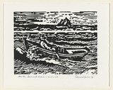 Artist: CARTER, Ray | Title: Back to the future - wind + will | Date: 1999, October | Technique: linocut, printed in black ink, from one block