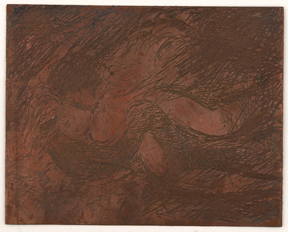 Artist: b'BOYD, Arthur' | Title: b'Plate 39: Lovers in a thicket.' | Date: 1960-70 | Technique: b'etched plate' | Copyright: b'This work appears on screen courtesy of Bundanon Trust'