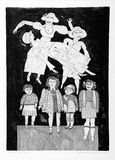 Artist: HANRAHAN, Barbara | Title: The little girls | Date: 1978 | Technique: etching and aquatint, printed in black ink with plate-tone, from one plate