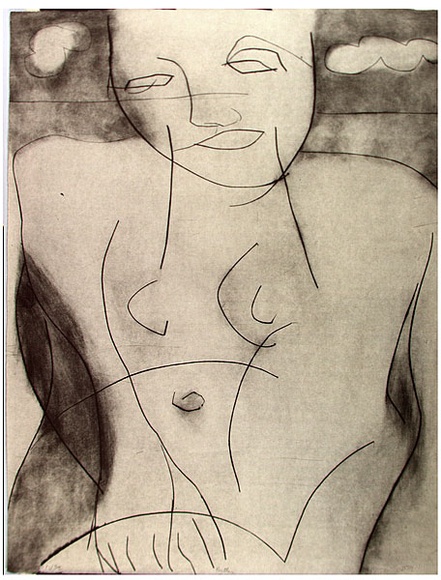 Artist: Furlonger, Joe. | Title: Bather | Date: 1989 | Technique: drypoint, printed in black ink, from one plate