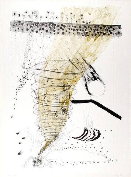 Artist: b'COLEING, Tony' | Title: b'(Drawing for sculpture).' | Date: 1970 | Technique: b'lithograph, printed in colour, from multiple stones [or plates]'