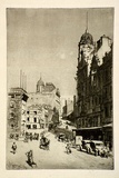 Artist: LINDSAY, Lionel | Title: Hunter Street, Sydney | Date: 1922 | Technique: etching, printed in black ink with plate-tone, from one plate | Copyright: Courtesy of the National Library of Australia