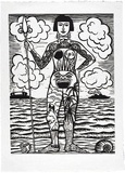 Artist: b'Klein, Deborah.' | Title: b'St Kilda warrior.' | Date: 1997 | Technique: b'linocut, printed in black ink, from one block'