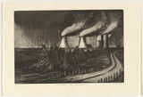 Artist: b'Vickers, Rose.' | Title: b'Dark satanic mills - near Singleton' | Date: 1990 | Technique: b'etching and aquatint, printed in black ink, from one plate'