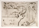 Artist: b'Barwell, Jennifer.' | Title: b'(Animal farm).' | Date: (1955) | Technique: b'etching, printed in brown ink with plate-tone, from one plate'