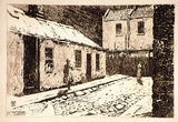 Artist: Cobb, Victor. | Title: The oldest cottages - in Melbourne. | Date: 1912 | Technique: etching and drypoint, printed in blrown ink, from one plate