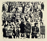 Artist: b'Allen, Joyce.' | Title: b'Cold day.' | Date: 1986 | Technique: b'linocut, printed in black ink, from one block'