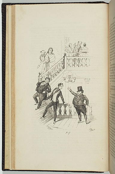 Title: b'not titled [three men and a staircase]' | Date: 1838 | Technique: b'lithograph, printed in black ink, from one stone'