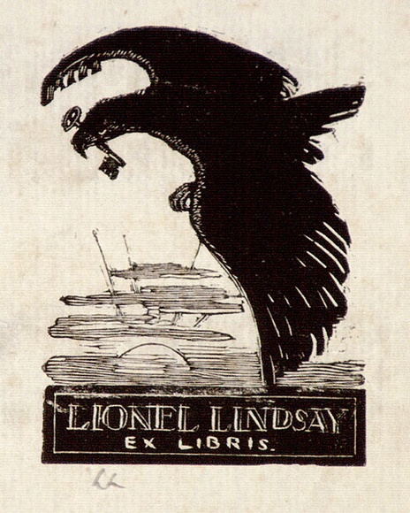 Artist: b'LINDSAY, Lionel' | Title: b'Book plate: Lionel Lindsay [1]' | Date: 1930 | Technique: b'wood-engraving, printed in black ink, from one block' | Copyright: b'Courtesy of the National Library of Australia'