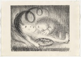 Artist: b'BOYD, Arthur' | Title: b'St Clare attending to St Francis.' | Date: (1965) | Technique: b'lithograph, printed in black ink, from one plate' | Copyright: b'Reproduced with permission of Bundanon Trust'