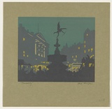 Artist: b'Thorpe, Hall.' | Title: b'Piccadilly [2].' | Date: c.1922 | Technique: b'woodcut, printed in colour, from multiple blocks'