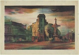 Artist: b'Jack, Kenneth.' | Title: b'Pall Mall, Bendigo' | Date: 1954 | Technique: b'lithograph, printed in colour, from four zinc plates' | Copyright: b'\xc2\xa9 Kenneth Jack. Licensed by VISCOPY, Australia'