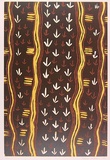 Artist: Tjupurrula, Turkey Tolsen | Title: not titled [The emu travelling north] | Date: 1992 | Technique: linocut, printed in colour, from three blocks