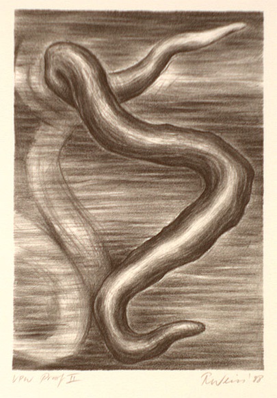 Artist: b'Weiss, Rosie.' | Title: b'not titled [curved form]' | Date: 1988 | Technique: b'lithograph, printed in black ink, from one stone'