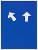Artist: b'LEXIER, Micah' | Title: b'Untitled [Blue with two white arrows]' | Date: 2005 | Technique: b'screenprint, printed in blue ink, from one stencil'