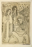 Artist: b'Higgs, Florence.' | Title: b'(The Holy family)' | Date: (1955) | Technique: b'etching, printed in brown ink with plate-tone, from one plate'