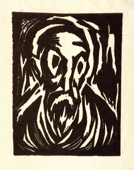 Artist: b'Barwell, Geoff.' | Title: b'(Sancho Panza).' | Date: (1955) | Technique: b'linocut, printed in black ink, from one block'