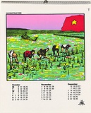 Artist: b'CALLAGHAN, Michael' | Title: b'Calendar: Australia Vietnam Society 1982 Oct - Dec' | Date: 1981 | Technique: b'screenprint, printed in colour, from seven stencils'