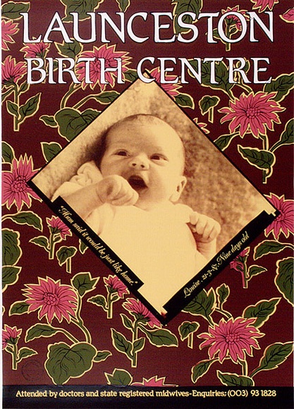 Artist: b'ARNOLD, Raymond' | Title: b'Launceston Birth Centre.' | Date: 1987 | Technique: b'screenprint, printed in colour, from five stencils'