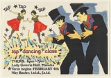 Artist: Robertson, Toni. | Title: Tap dancing class | Date: (1982) | Technique: photocopy, printed in black ink, from drawn original; hand-coloured and with additional collage | Copyright: © Toni Robertson