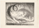 Artist: BOYD, Arthur | Title: St Clare attending to St Francis. | Date: (1965) | Technique: lithograph, printed in black ink, from one plate | Copyright: Reproduced with permission of Bundanon Trust