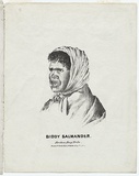 Artist: Baker, William. | Title: Biddy Salmander, Broken Bay tribe. | Date: c.1840 | Technique: chalk-lithograph, printed in black ink, from one stone