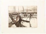 Artist: b'PLATT, Austin' | Title: b'Sally Anne, Wollongong harbour' | Date: 1981 | Technique: b'etching, printed in black ink, from one plate'