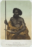 Title: Simon: An Australian Aboriginee of the Yarra Yarra tribe which opposed the landing of Batman 1835. | Date: 1857 | Technique: lithograph, printed in colour, from multiple stones