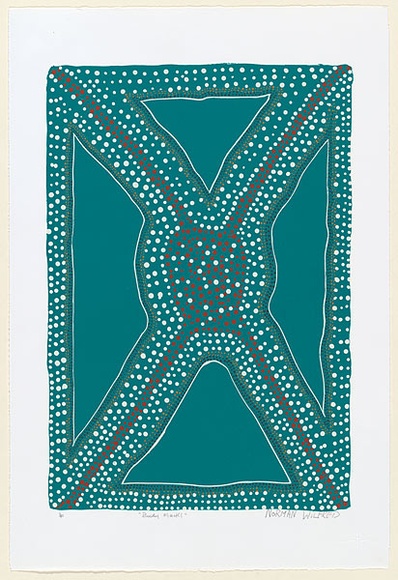 Artist: b'Wilfred, Norman.' | Title: b'Body marks 1' | Date: c.2001 | Technique: b'screenprint, printed in colour, from five stencils'