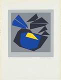 Artist: LEACH-JONES, Alun | Title: Voyager 6, blue and yellow | Date: 1978 | Technique: screenprint, printed in colour, from multiple stencils | Copyright: Courtesy of the artist