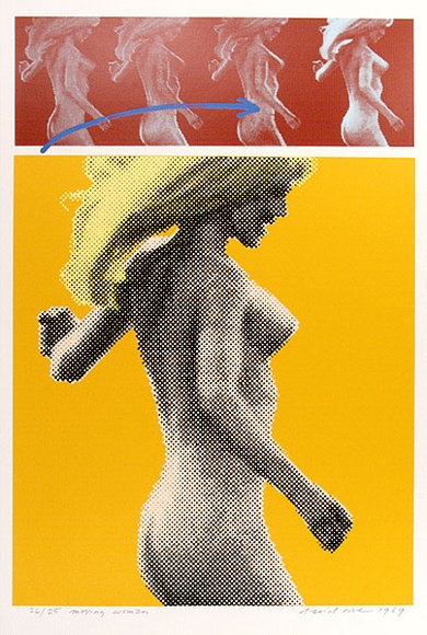 Artist: b'ROSE, David' | Title: b'Moving woman' | Date: 1969 | Technique: b'screenprint, printed in colour, from seven stencils'