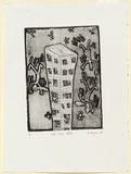 Artist: Morgan, Glenn. | Title: High rise flats. | Date: 1985 | Technique: etching, aquatint and deep bite, printed in black ink, from one plate