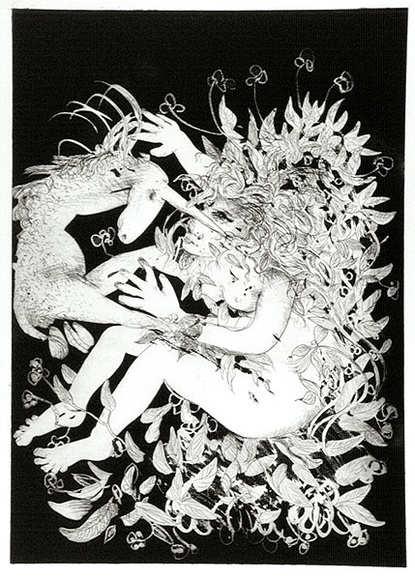 Artist: b'BOYD, Arthur' | Title: b'(wrapped in foliage).' | Date: 1973-74 | Technique: b'aquatint, printed in black ink, from one plate' | Copyright: b'Reproduced with permission of Bundanon Trust'