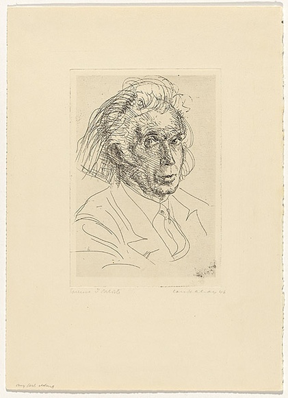 Artist: Kahan, Louis. | Title: My teacher | Date: 1946 | Technique: etching, aquatint, printed in black ink, from one copper plate