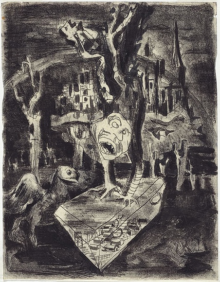 Artist: b'Fabian, Erwin.' | Title: b'Coffin.' | Date: 1941 | Technique: b'monotype, printed in black ink, from one plate' | Copyright: b'\xc2\xa9 Erwin Fabian'