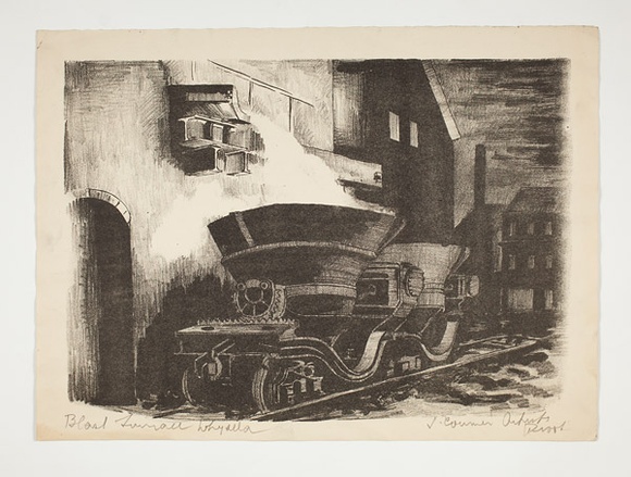 Artist: b'Courier, Jack.' | Title: b'Blast Furnace Whyalla.' | Technique: b'lithograph, printed in black ink, from one stone [or plate]'