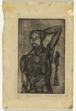 Artist: b'Cilento, Margaret.' | Title: b'Negro woman.' | Date: c.1948 | Technique: b'etching, roulette printed in black ink, from one copper plate'