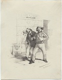 Artist: GILL, S.T. | Title: Improvident diggers in Melbourne. | Date: 1852 | Technique: lithograph, printed in black ink, from one stone