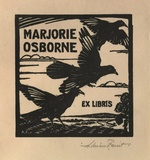 Artist: FEINT, Adrian | Title: Bookplate: Marjorie Osborne. | Date: (1926) | Technique: wood-engraving, printed in black ink, from one block | Copyright: Courtesy the Estate of Adrian Feint