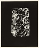 Title: not titled [abstract composition 4: squares grouped horizontally] | Date: c.1993 | Technique: cliché-verre, printed in black, from hand-drawn negative